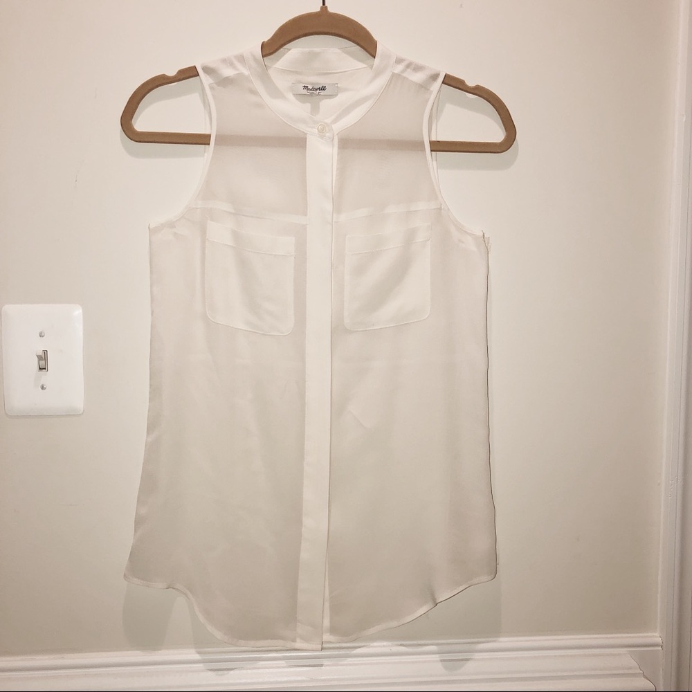 MADEWELL silk button-down tank